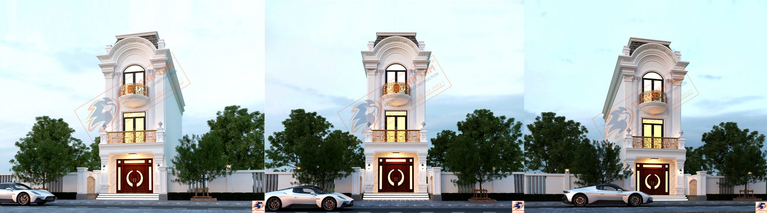 Thiết kế Nhà phố Tân cổ điển 3 tầng 4mx16m kết hợp kinh doanh tại Vĩnh Long – Việt Nam