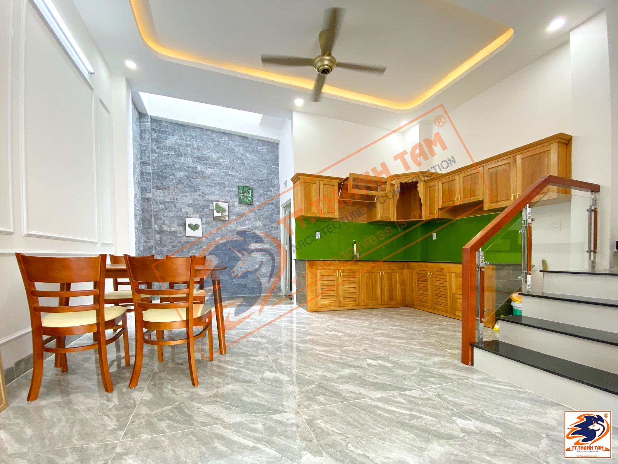 nhà phố 3 tầng hiện đại - bếp