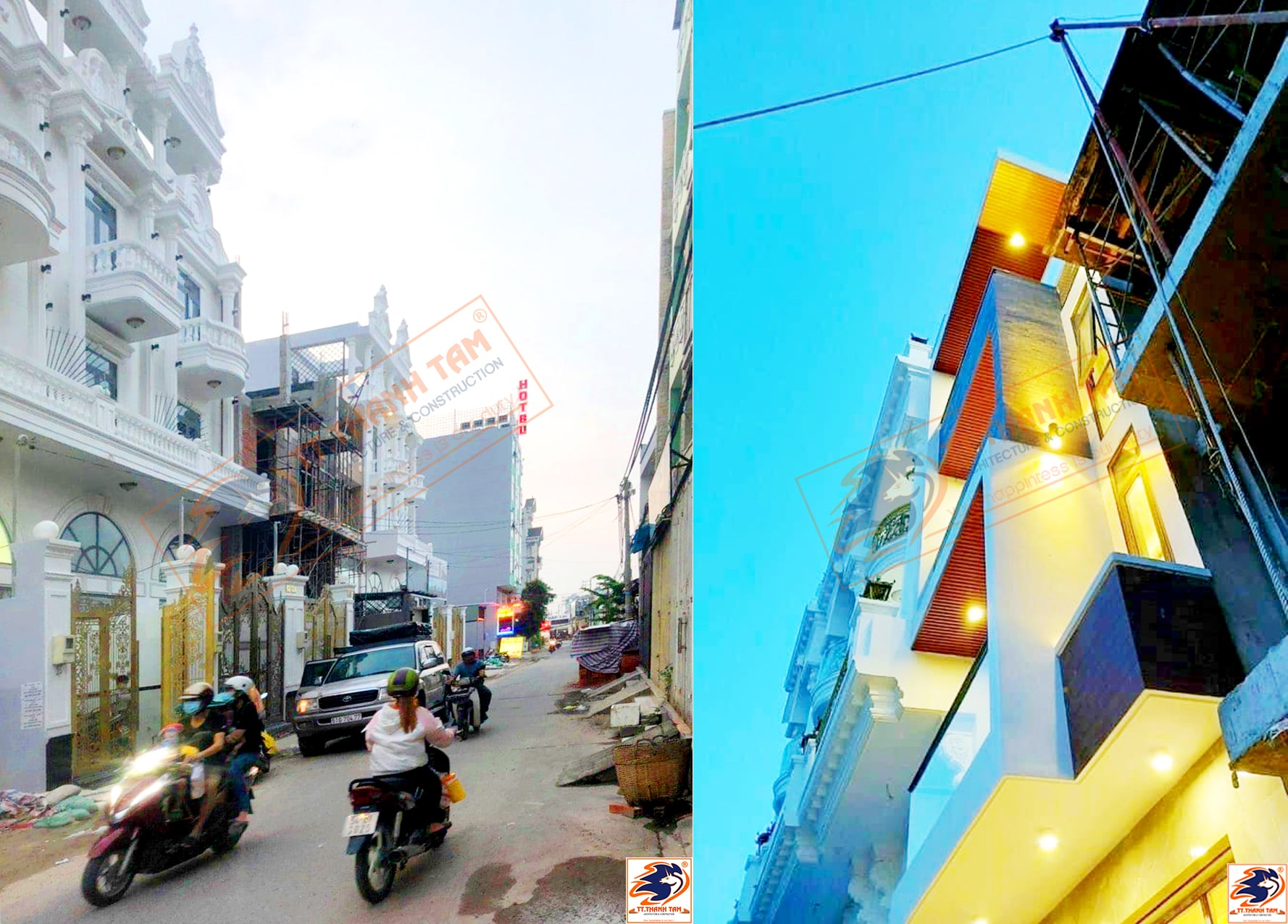 nhà phố hiện đại 3 tầng - hẻm vào