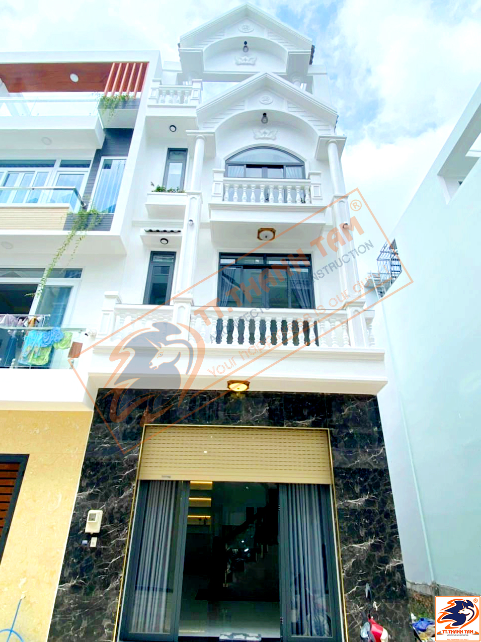 Thiết kế thi công trọn gói Nhà phố 4 tầng Tân cổ điển tại Bình Tân – Hồ Chí Minh