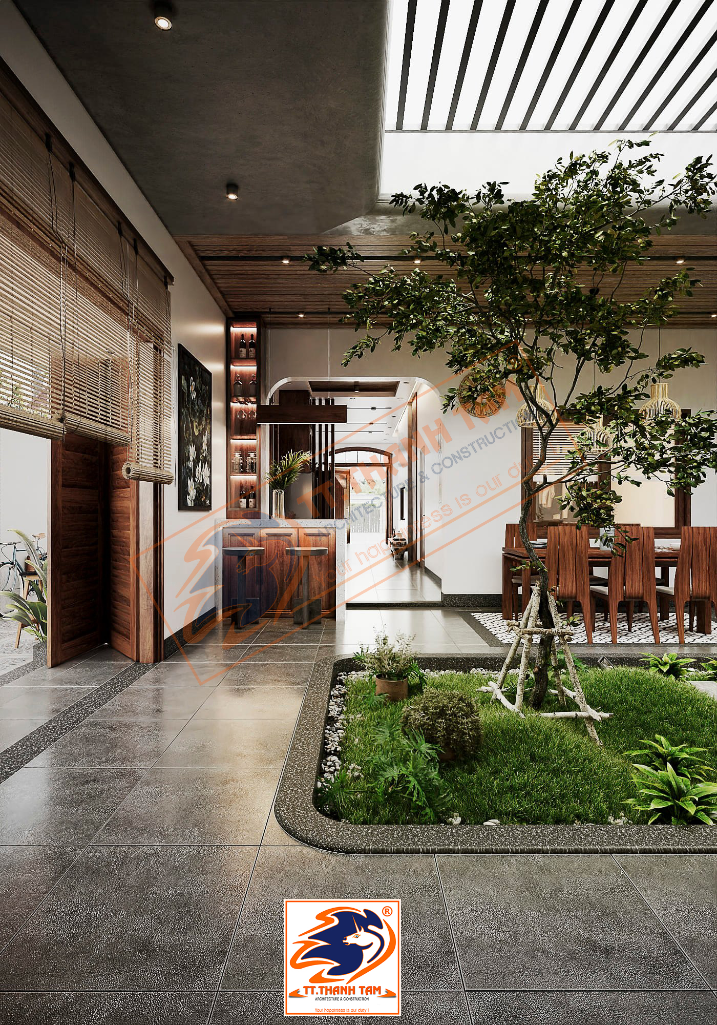 Thiết kế Biệt thự vườn cấp 4 1 tầng hiện đại rộng 300m2 tại Vĩnh Long - Việt Nam