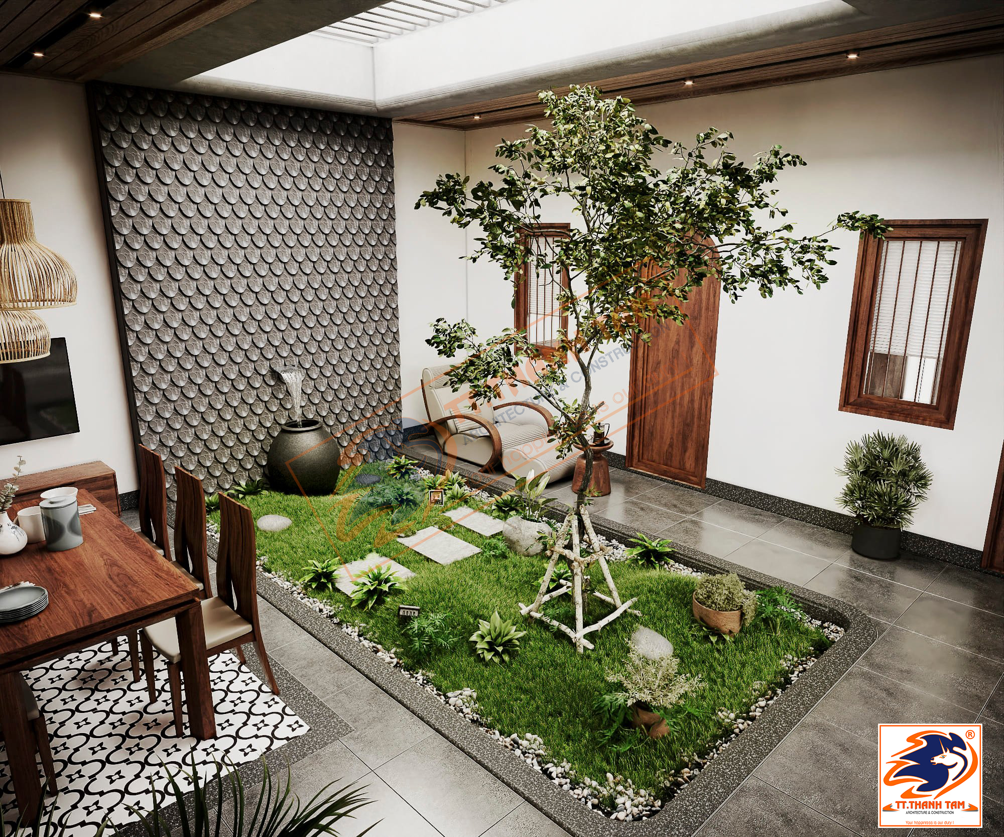 Thiết kế Biệt thự vườn cấp 4 1 tầng hiện đại rộng 300m2 tại Vĩnh Long - Việt Nam