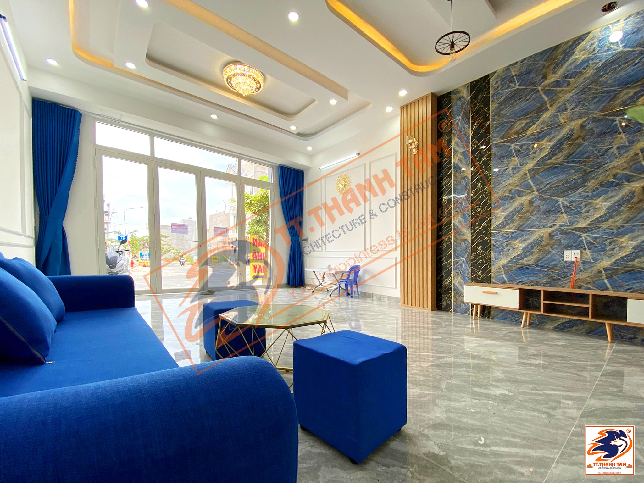 nhà phố 3 tầng hiện đại - phòng khách