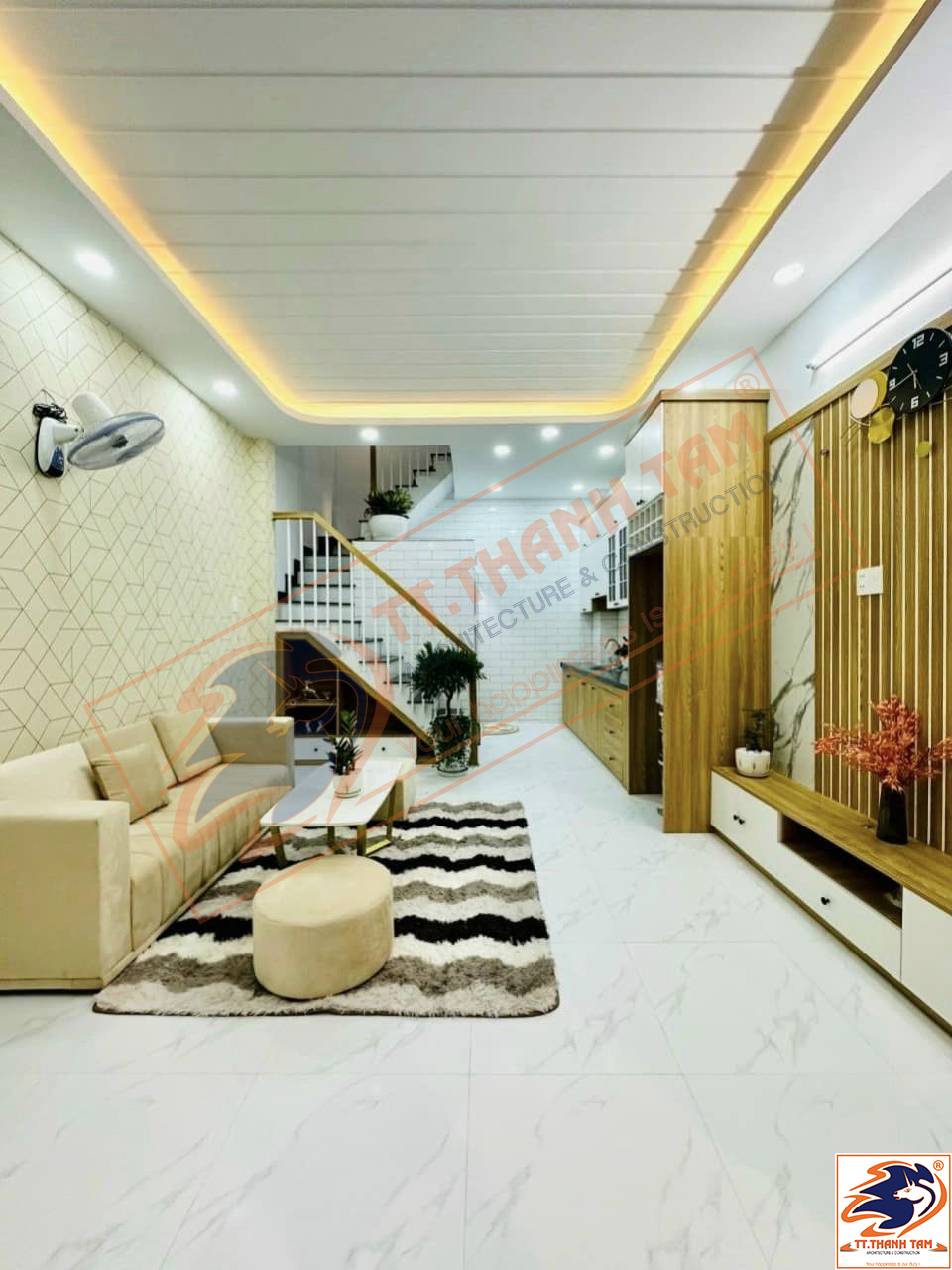 Thiết kế thi công trọn gói Nhà phố mini 3 tầng 4mx7m hiện đại tại Quận Gò Vấp – Hồ Chí Minh