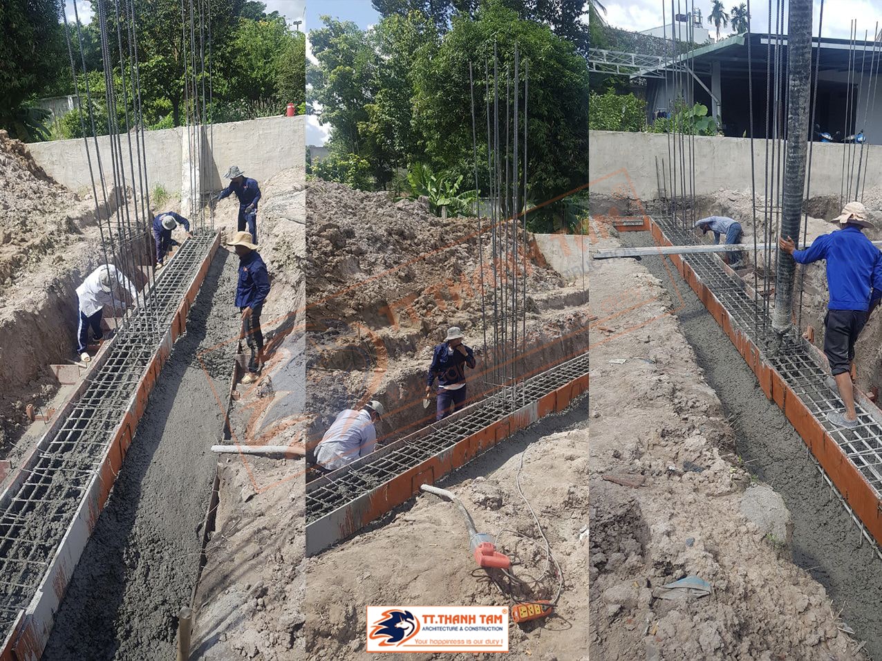 đơn vị thiết kế thi công tp hcm - đổ đà kiềng