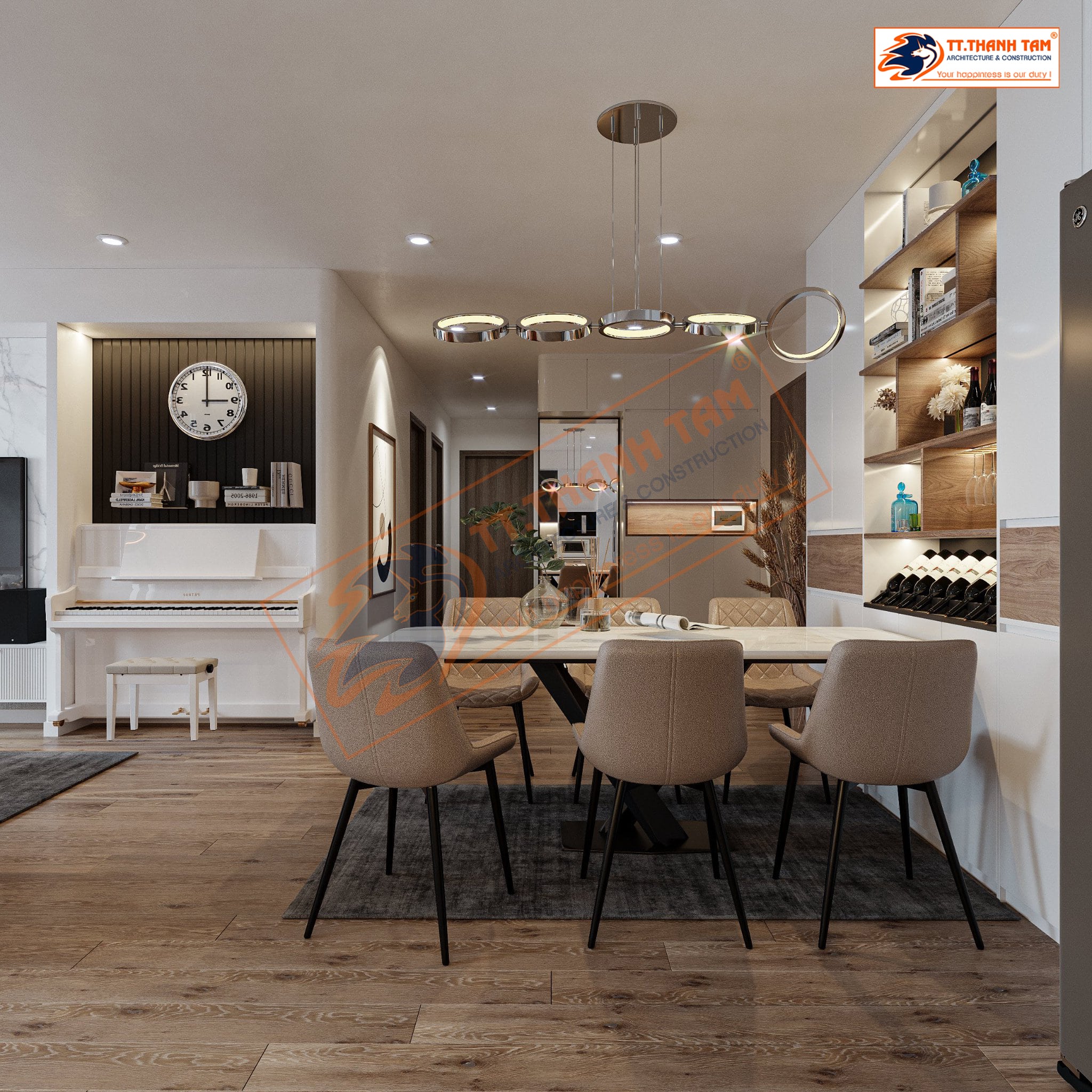thiết kế nội thất chung cư - hệ tủ bếp