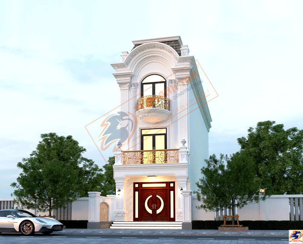 Thiết kế Nhà phố Tân cổ điển 3 tầng 4mx16m kết hợp kinh doanh tại Vĩnh Long – Việt Nam