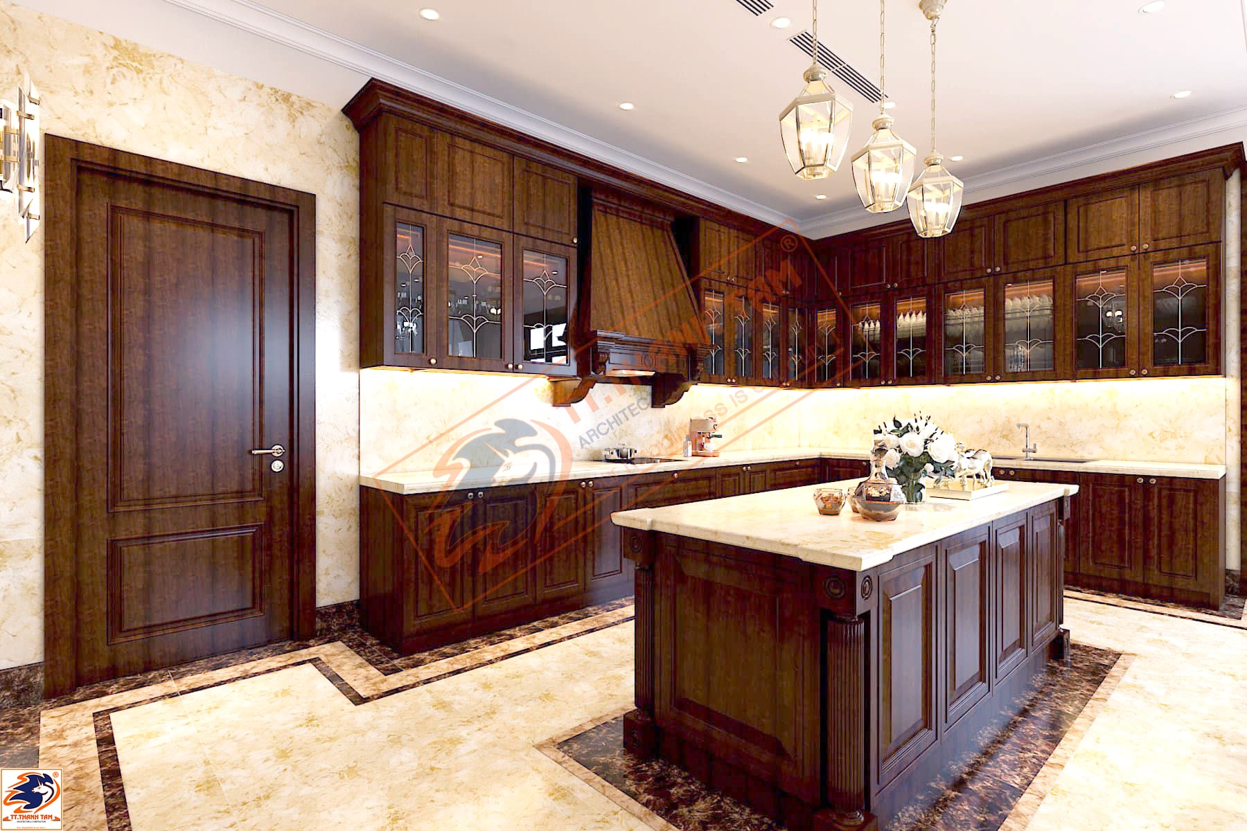 biệt thự tân cổ điển 3 tầng - bếp