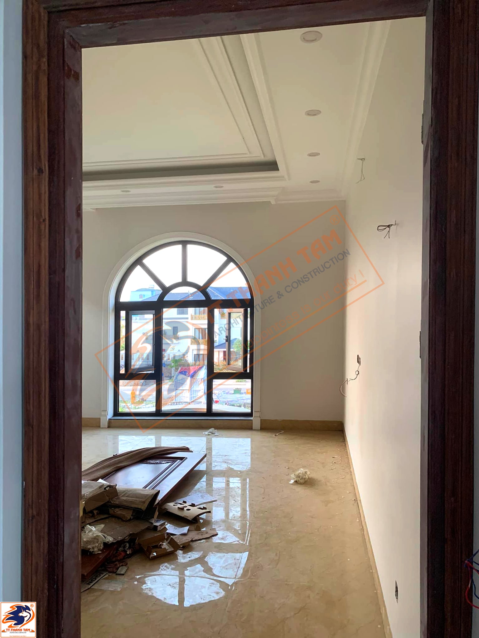 biệt thự tân cổ điển 3 tầng - cửa sổ bo tròn