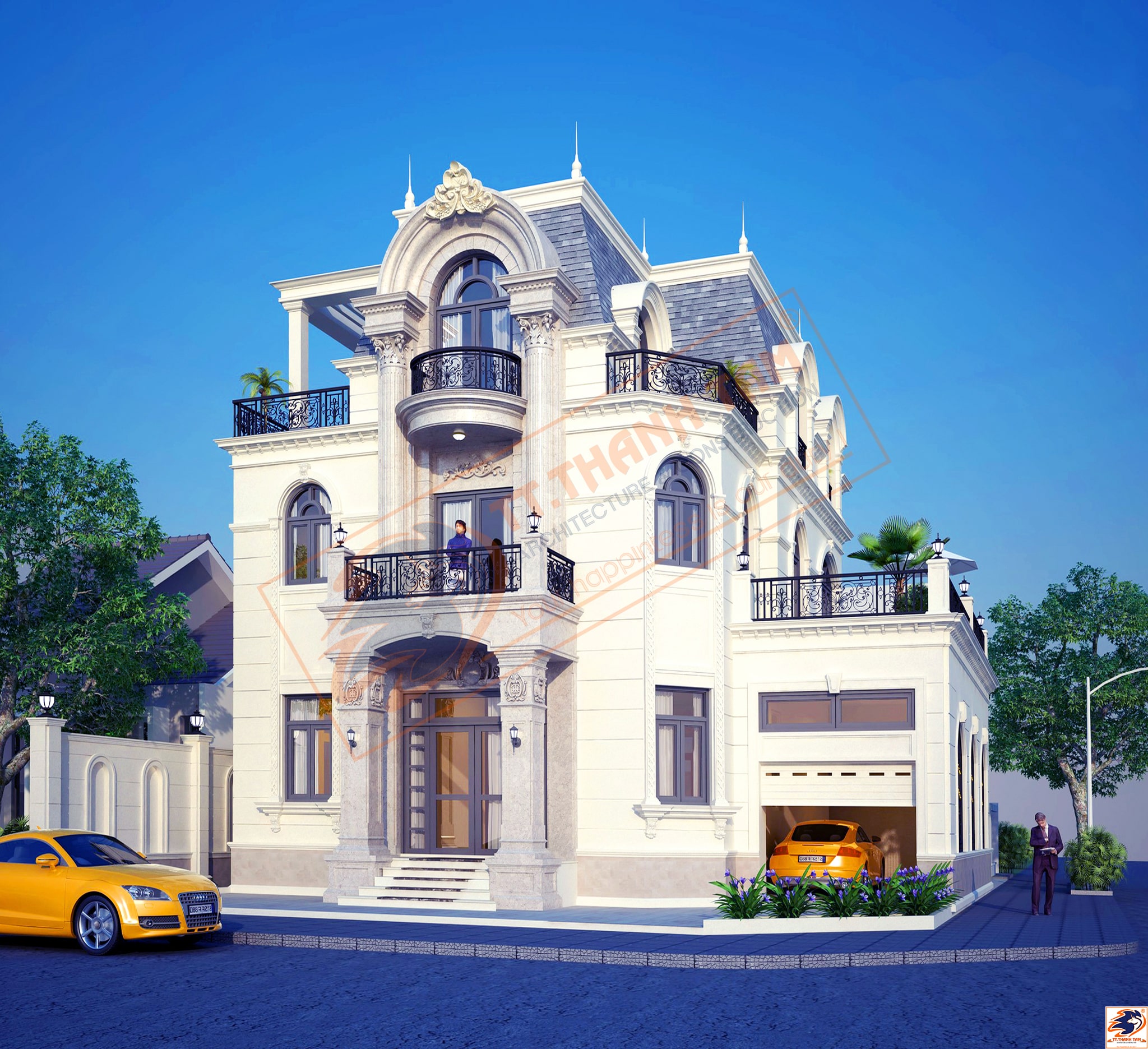 biệt thự tân cổ điển 3 tầng - mặt tiền