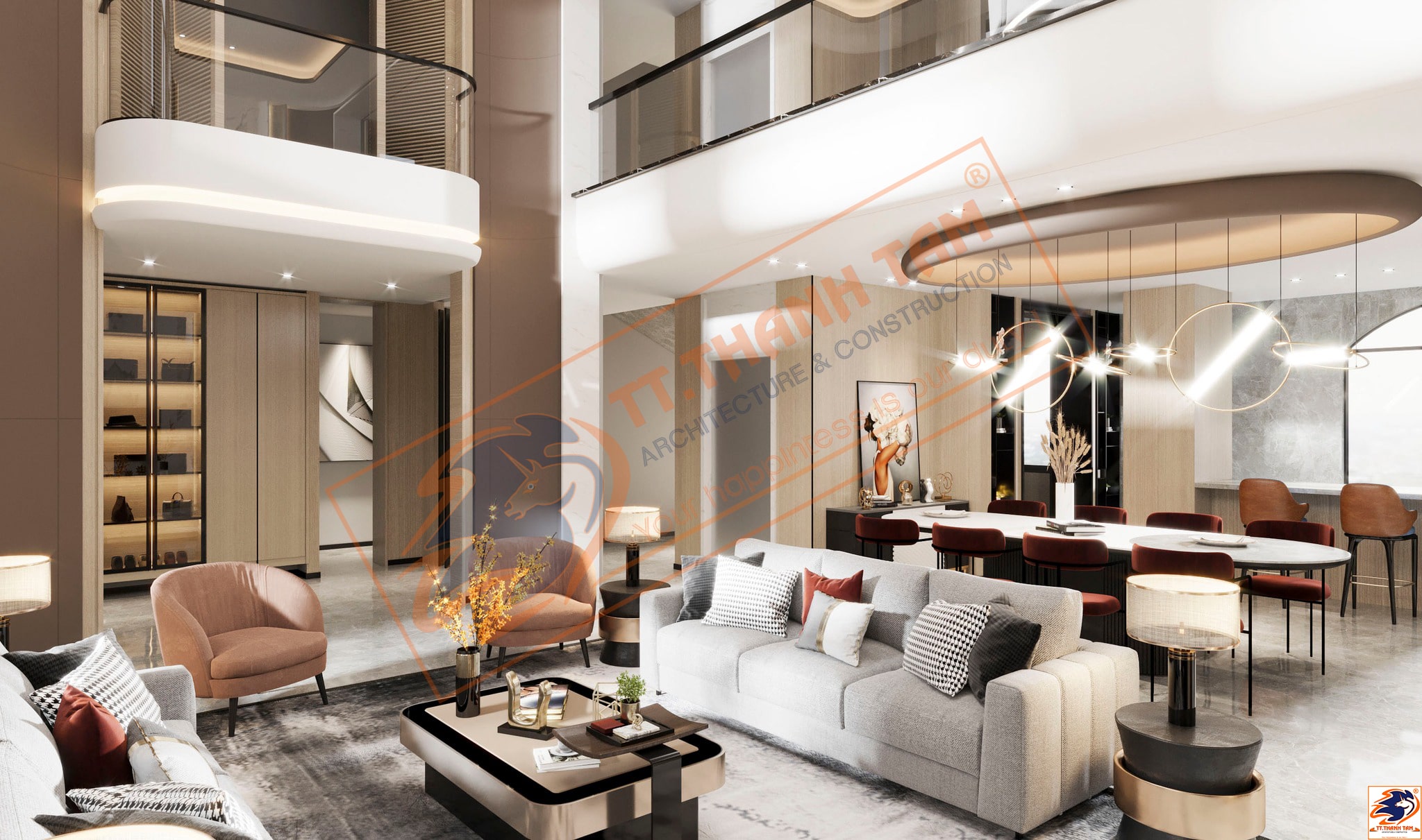 biệt thự tân cổ điển 3 tầng - không gian chung