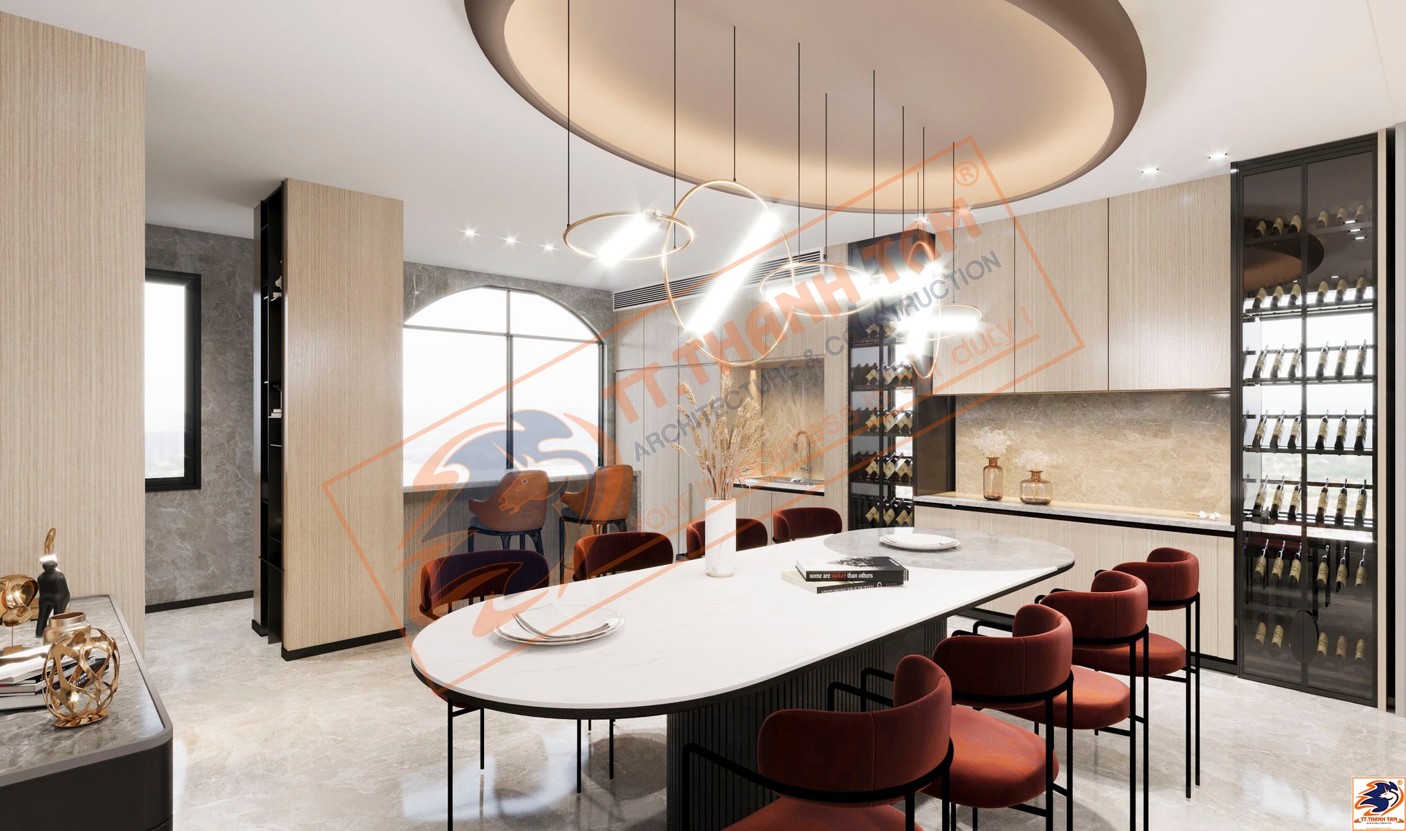 biệt thự tân cổ điển 3 tầng - bàn ăn