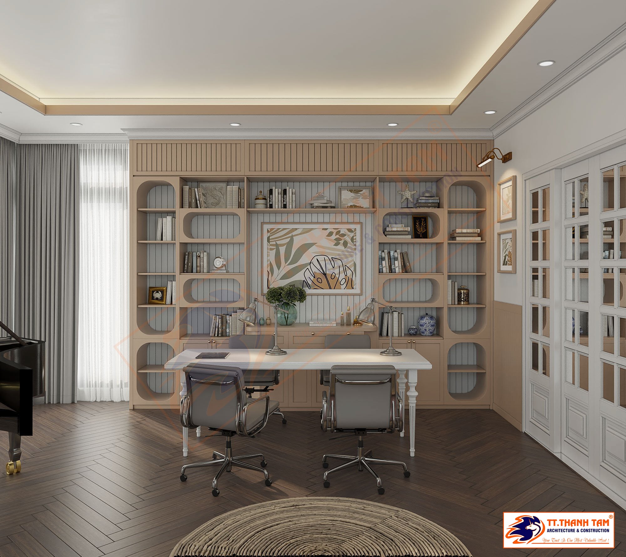 thiết kế biệt thự hiện đại - phòng làm việc
