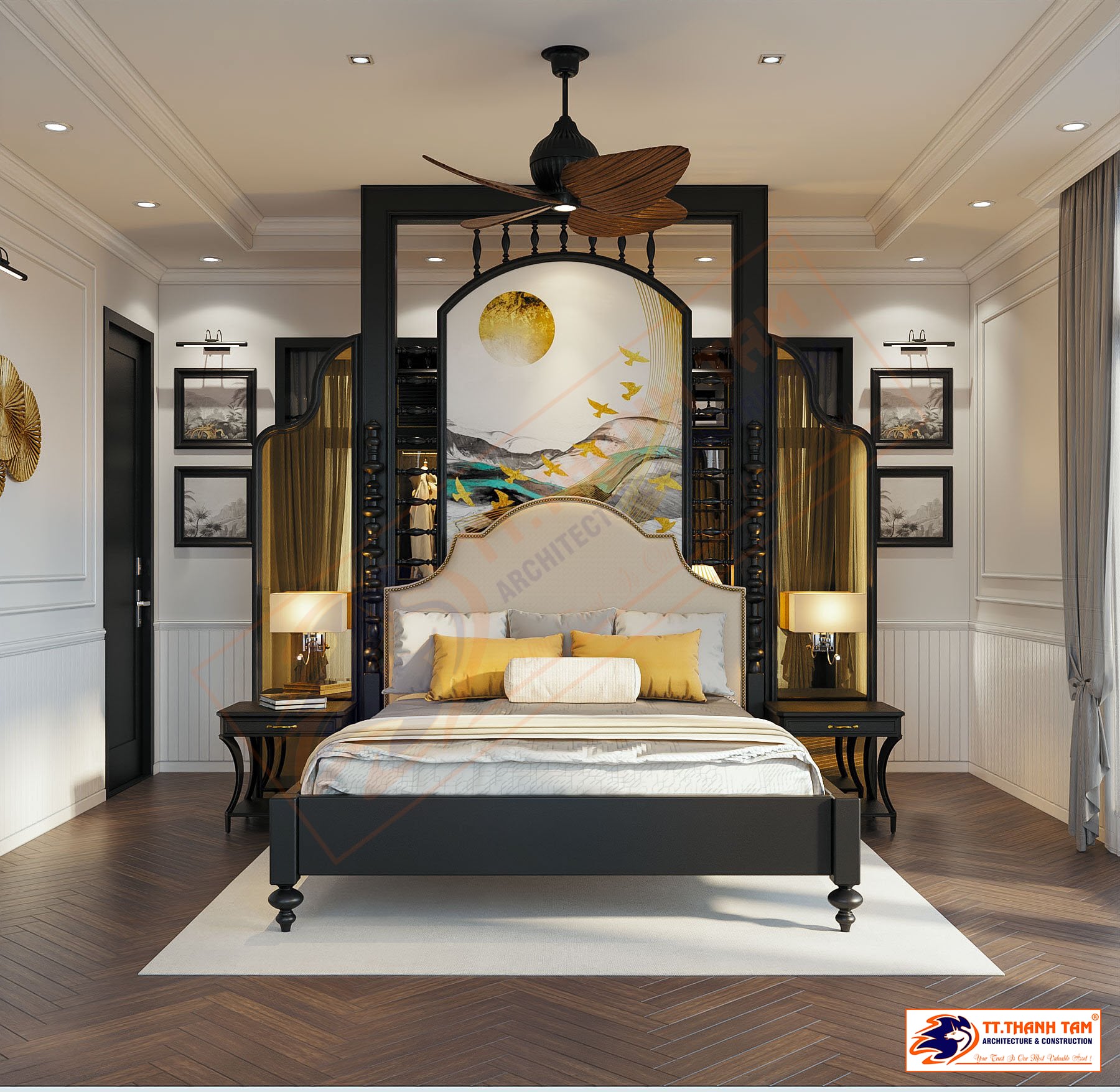 thiết kế biệt thự hiện đại - phòng ngủ