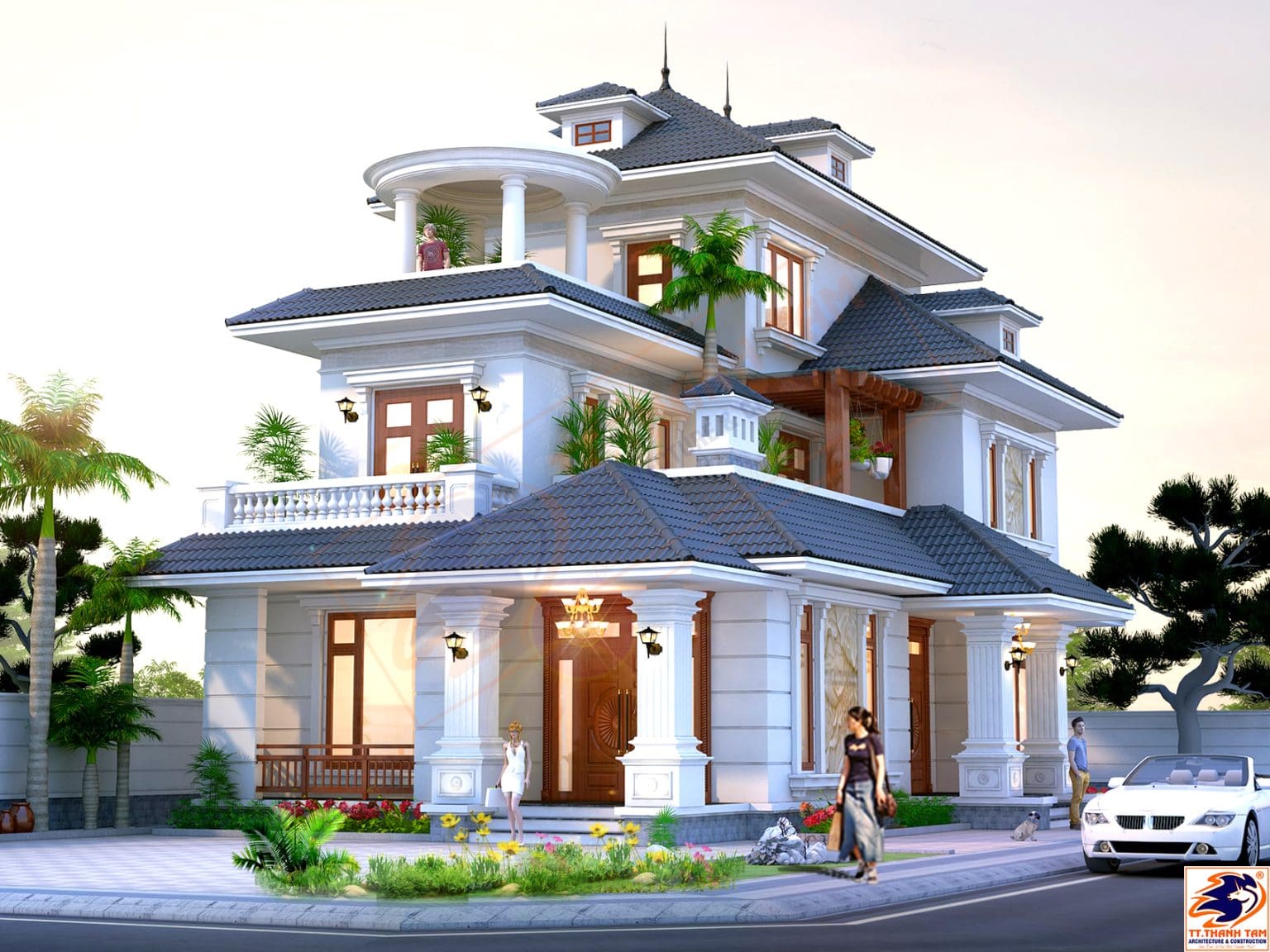 mẫu biệt thự 3 tầng - tổng quan