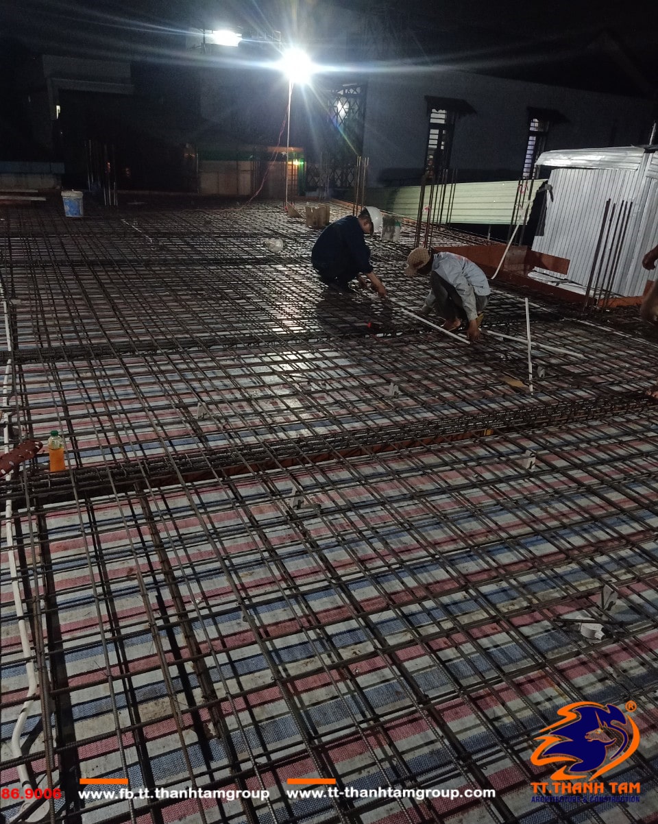 Dự Án Chùa An Linh tăng ca làm thép 