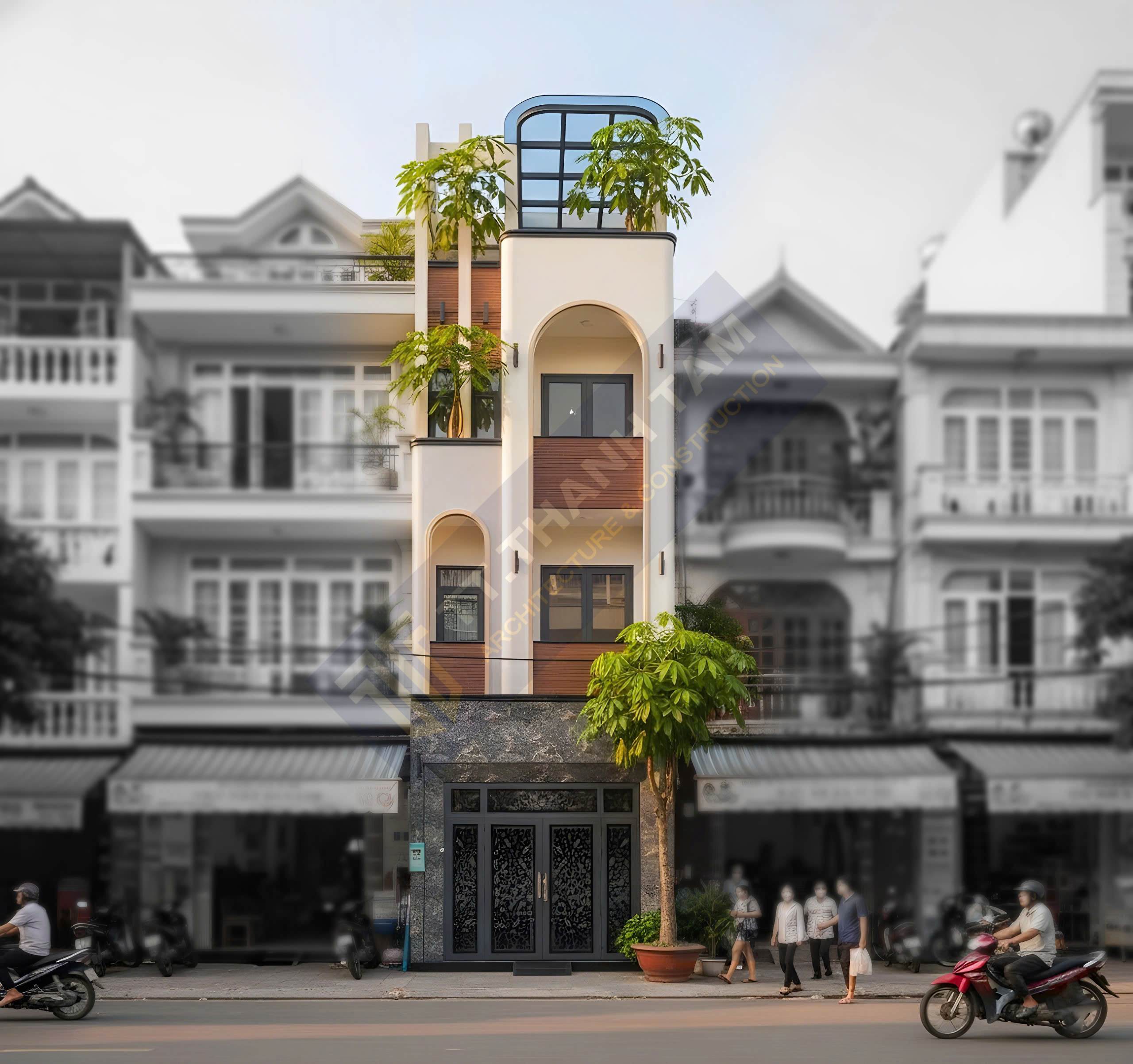 nhà phố hiện đại 3 tầng 1 tum - mặt tiền