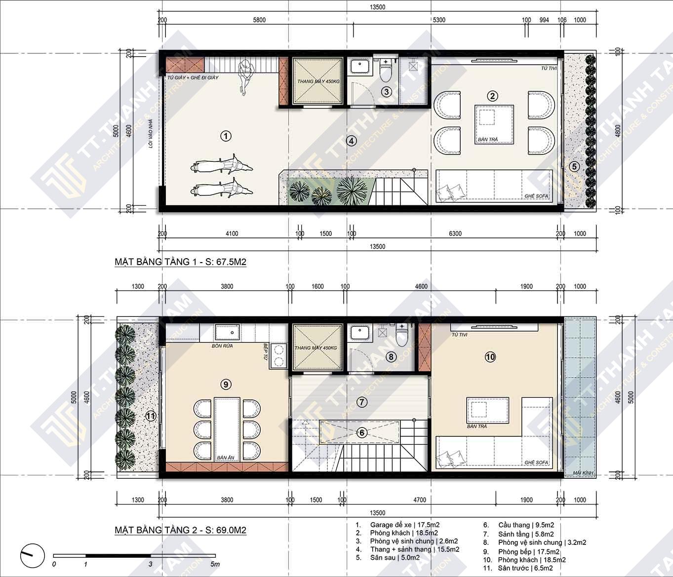 nhà phố 5 tầng hiện đại - công năng nhà phố