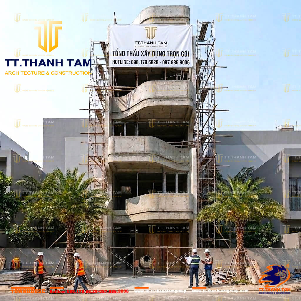 nhà phố 4 tầng 1 tum - ngoại thất