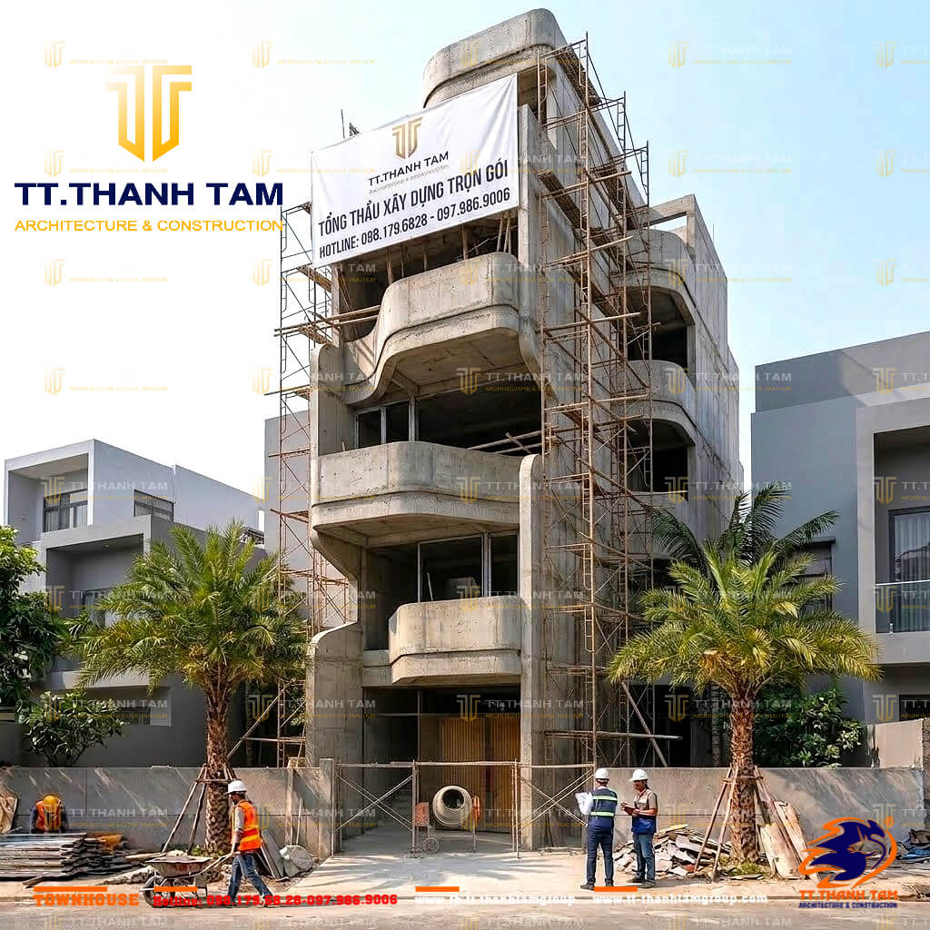 nhà phố 4 tầng 1 tum