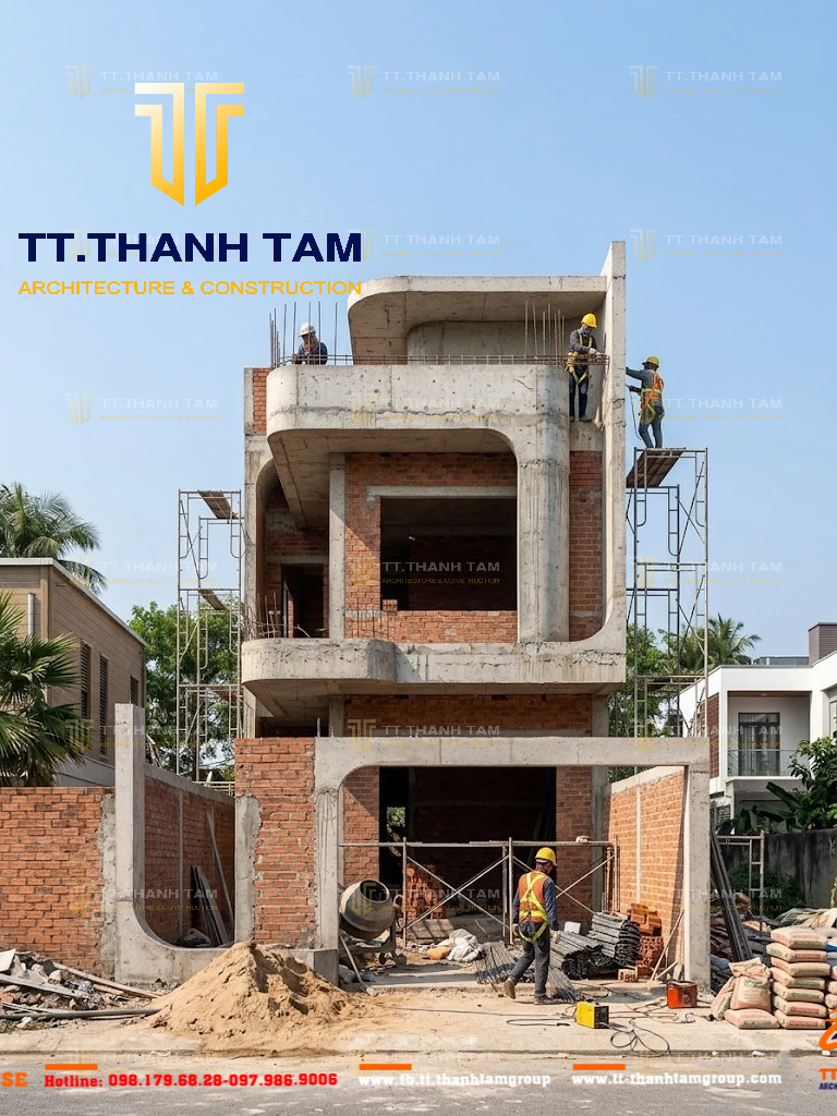 Mẫu nhà 1 trệt 1 lầu đẹp hiện đại TT. Thành Tâm - công tác tô