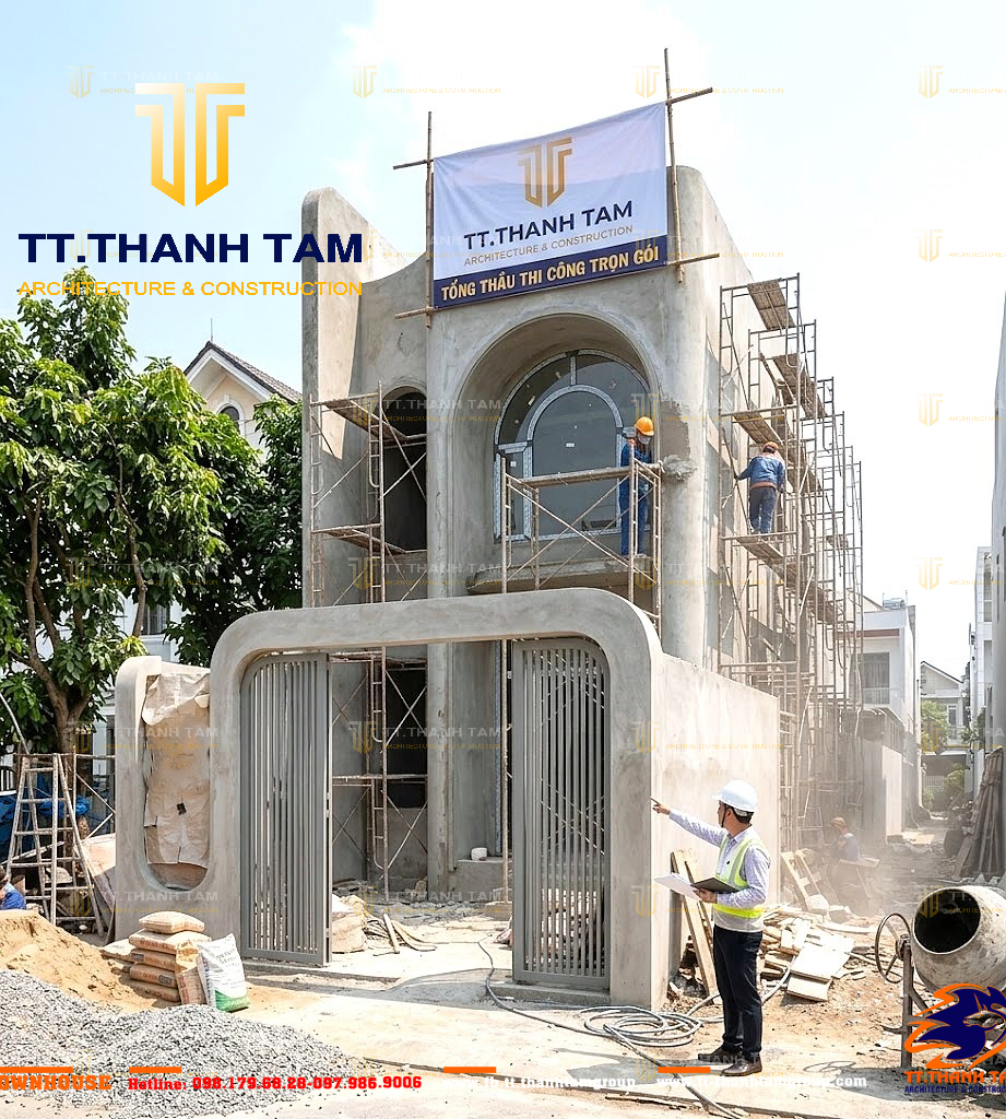 Mẫu nhà 1 trệt 1 lầu đẹp hiện đại TT. Thành Tâm