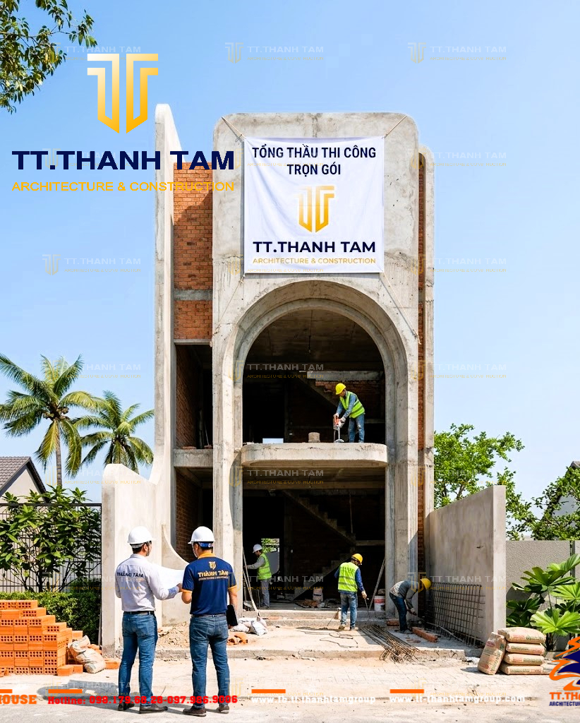 Mẫu nhà 1 trệt 1 lầu đẹp hiện đại TT. Thành Tâm