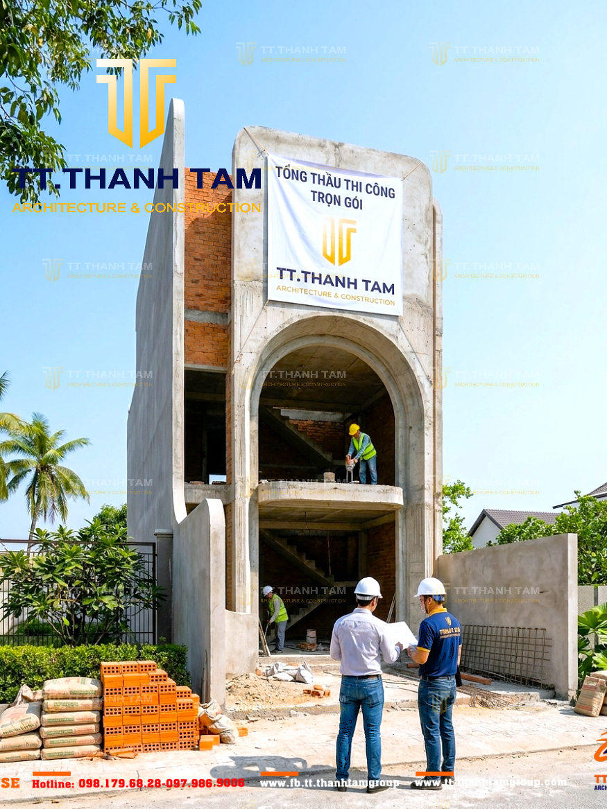Mẫu nhà 1 trệt 1 lầu đẹp hiện đại TT. Thành Tâm